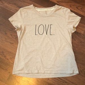 Rae Dunn Tee- Super Soft- Grey w/black lettering- short sleeve